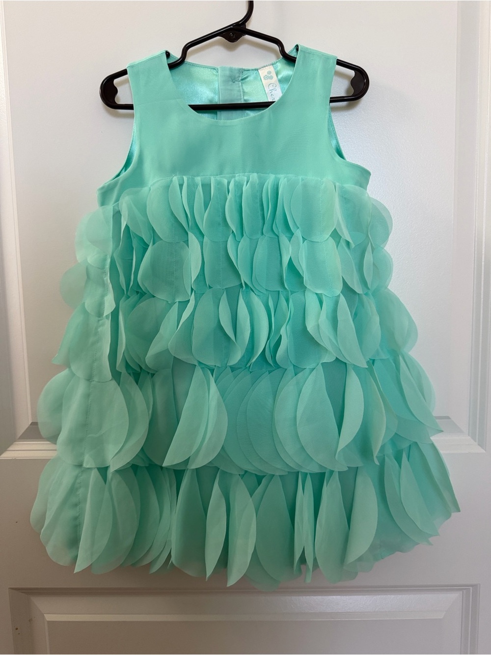 Mint Petal Tiered Chiffon Dress